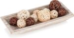 Hanobe Decorative Wood Dough Bowl: Long Wooden Bowl for Entry Way Table Home Dec... - Image 2