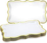 Havawish 24 Pcs 9" x 13" Gold Disposable Paper Serving Trays and Platters Food P... - Image 2