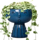 Head Planter Pot - 7 Inch Cute Face Planter for Indoor Outdoor Plants Ceramic Su... - Image 2