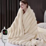 Heated Throw Blanket, Faux Fur Cozy Heating Blanket with Overheat Protection, 1/... - Image 2