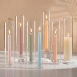 Hewory Hurricane Glass Candlestick Holders : 6 Pcs Clear Taper Candle Holders fo... - Image 2