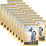 Hoikwo 18 Packs 5x7 Gold Multi Plastic Picture Frames Set with Plastic Cover for... - Image 2