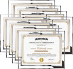 Hoikwo 8.5 by 11 Picture Frames, 8 Packs 8.5x11 Silver Glass Certificate Frames ... - Image 2