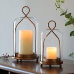 Hurricane Glass Candle Holders, Modern Farmhouse Coffee Table Decorations, Candl... - Image 2