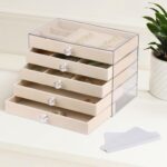 Hyber&Cara Luxury Acrylic Jewelry Box Organizer - 5 Drawers Velvet Lined Clear S... - Image 2