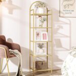 Hzuaneri Bookcase Bookshelf, Tempered Glass Bookshelves, Slim Shelving Unit for ... - Image 2