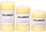 Ivory Pillar Candles Set of 3 - Hand-Poured Unscented Candles, 4", 5", 6" Smokel... - Image 2