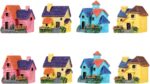 JANOU 8Pcs Mini House Micro Landscape Miniature Decoration Resin Figurine Plant ... - Image 2