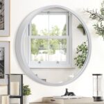 JJUUYOU Round Wall Mirror Circular Mirror for Bathroom Sliver Mirrors Silver Van... - Image 2