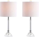 JONATHAN Y 19.5" Clear Crystal Table Lamp Set of 2 for Bedroom, Modern Glam Chro... - Image 2