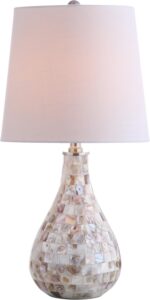 JONATHAN Y 20.5" Seashell Coastal Mini LED Table Lamp for Living Room Office, Wh... - Image 2
