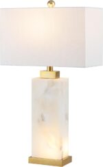 JONATHAN Y 27.5" White/Gold Modern Alabaster LED Table Lamp for Home Decor, Whit... - Image 2