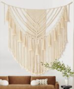 Jakalin Large Macrame Wall Hanging Handmade Art Home Decor 47" Wx 55" L Boho Wal... - Image 2