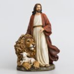 Jesus with Lion and Lamb Statue 10.8 Inch Jesus Figurine The Lion of Judah & The... - Image 2