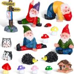 Jetec Gnomes Fairy Resin Statues Miniature Garden Accessories Mini Dwarf Figurin... - Image 2