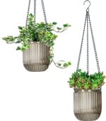 Josteve 4.5 Inch 2 Pcs Self Watering Hanging Planter Indoor Plant Pots Drainage ... - Image 2