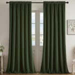 Joydeco Green Velvet Curtains 84 inch Length 2 Panels, Luxury Blackout Rod Pocke... - Image 2