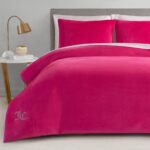 Juicy Couture Hot Pink Velour Full/Queen Comforter Set - 3 Piece Luxury Bedding ... - Image 2