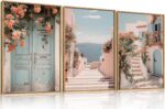 KAIRNE Italy Coast Cityscape Framed Canvas Wall Art Set, Neutral Italian Country... - Image 2