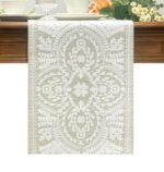 KEVA Boho Table Runner 72inches Long, Farmhouse Linen Table Runner, Rustic Vinta... - Image 2