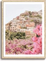 KISSFOX OAK Wood Framed Wall Art Coastal Wall Decor Beach Canvas Art Flower Pict... - Image 2