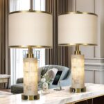 KIVDITZO 27" Alabaster Table Lamps Set of 2, Lamps for Living Room Bedroom,Bedsi... - Image 2