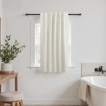 KOUFALL Linen Bathroom Window Curtain,Short Curtain Blackout for Bedroom,Cafe Cu... - Image 2