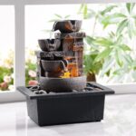 Kalona Décor Desktop Fountain - 10" 4-Tier Design with Imitation Stone, Indoor W... - Image 2