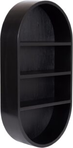 Kate and Laurel Hutton Modern Capsule Wall Shelf; 16 x 28; Black; Minimal Round ... - Image 2