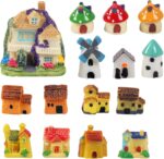 Kbraveo 15-Piece Miniature Fairy Garden Stone & Resin Houses, Miniature Fairy Co... - Image 2