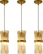 Ken & Ricky Pendant Lights Kitchen Island Gold 3 Pack,Crystal Pendant Lighting O... - Image 2