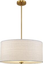Kira Home Pearl 18" Modern Drum Chandelier with Textured White Fabric Shade, 3-L... - Image 2