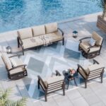 Kurapika Aluminum Patio Furniture Set 7-Seat Modern Metal Outdoor Conversation S... - Image 2