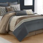 LANCO MODERN LIFESTYLE King Size Comforter Set, Grey Brown, 10 Piece Bed in a Ba... - Image 2