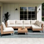 LAUSAINT HOME Outdoor Patio Furniture, 7 Piece Outdoor Sectional Sofa PE Rattan ... - Image 2