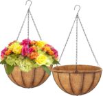 LCHUANG Hanging Baskets Planter for Plants - 2 Pack 10 Inch Metal Baskets with C... - Image 2