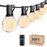 LED 30FT Outdoor String Lights with Remote Waterproof Patio Lights Dimmable 27 S... - Image 2