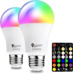 LED Color Changing Light Bulb with Remote Control, 60W Equivalent RGB Bulbs, 8W ... - Image 2