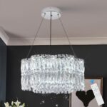 LED Crystal Chandelier with Remote Control 20’’ Luxury Modern Chrome Chandeliers... - Image 2