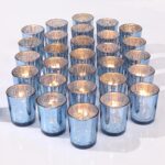 LETINE Blue Votive Candle Holders Set of 36 -Mercury Glass Candle Holders for We... - Image 2