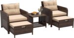 LHBcraft Outdoor Furniture 5 Piece Patio Conversation Set, PE Rattan Patio Set w... - Image 2