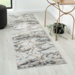 LUXE WEAVERS Ivory Gold 2x7 Marble Abstract Area Rug - Image 2