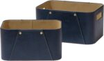 La Jolie Maison Storage Baskets for Organizing, 2 Pack, Luxury Vegan Leather Sto... - Image 2