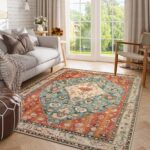 Lahome Felice Boho Tribal 5x7 Washable Living Room Bedroom Rug, Oriental Soft Di... - Image 2