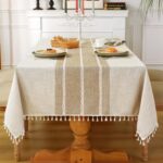 Laolitou Rustic Cotton Linen Table Cloth,Tablecloths for 6 Foot Rectangle Tables... - Image 2