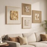 Large Framed 3D Neutral Wood Wall Art for Living Room, 4 Piece Textured Minimali... - Image 2