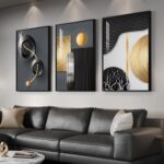 Large Framed Modern Elegant Wall Art for Living Room, 3 Piece Contemporary Luxur... - Image 2