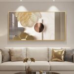 Large Framed Modern Luxury Gold Wall Art for Living Room, Horizontal Bright Styl... - Image 2