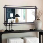 Large Living Room Mirror, 47'' x 24'' Black Wall Mirror for Home Decor, Modern A... - Image 2