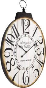 Large Wall Clocks, 29 Inch-High Oversized Oval French Vintage Farmhouse Design, ... - Image 2